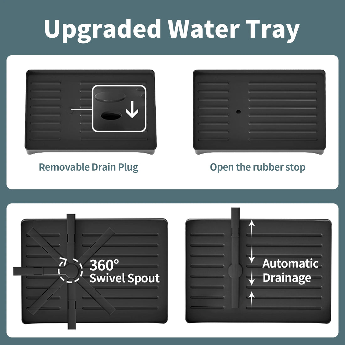 Premium 2 Tier Metal Dish Drying Rack with Utensil Holder